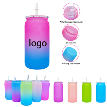 Reusable Plastic Colorful Beer Can Mugs With Lids And Straw