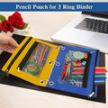 Zippered Double Pocket 3 Ring Binder Pencil Pouch