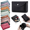 Pu Leather Coin Purse Snap Button Compact Wallet