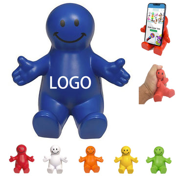 Squeezable Smile Face Guy Phone Holder