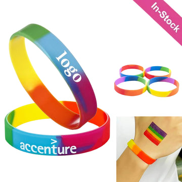 Customized Rainbow Silicone Wristbands