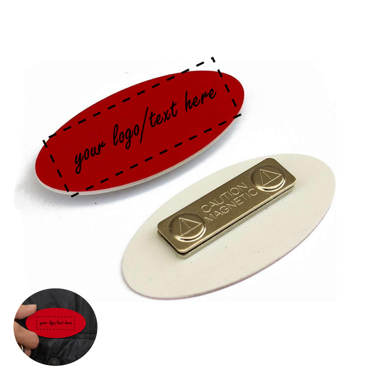 Oval Name Badge Blanks With Magnet