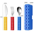 Fun Building Block Design Toddler Utensils