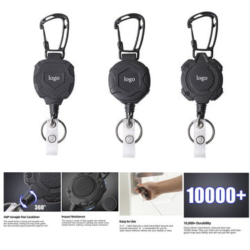 Tactical ID Badge Reel With 39.3 Inch Retractable Cord