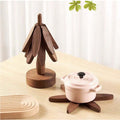 Foldable Wooden Christmas Tree Coaster Set