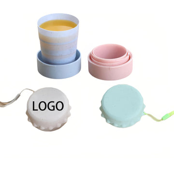 130Ml Foldable Water Cup W/Lid Drinking Cup For Camping
