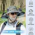 Outdoor Wide Brim Sun Hat with 2 Solar Fan