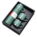 Double-Wall Stainless Steel Vacuum Flask Gift Set W/3 Lids