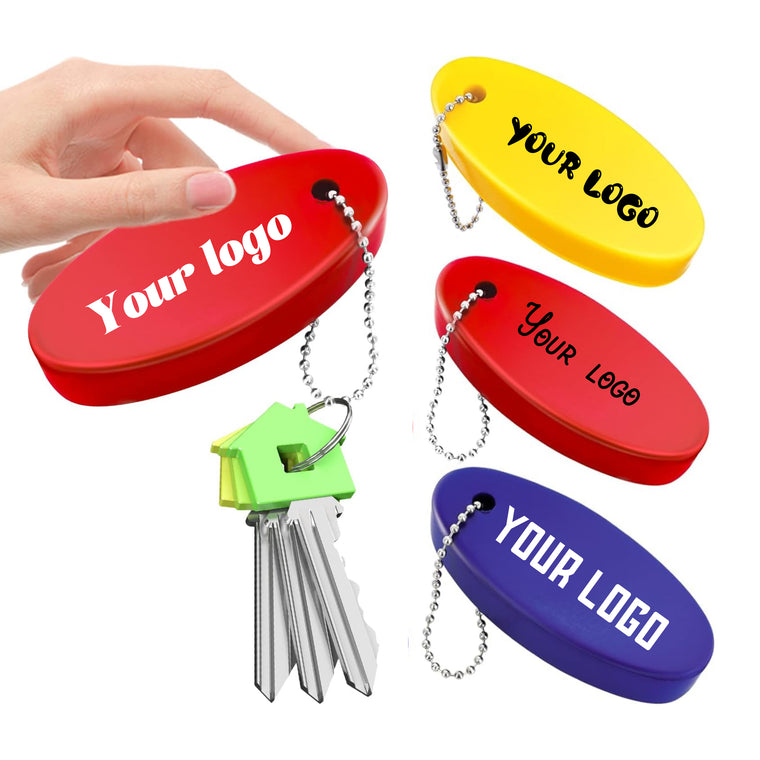Foam Floating Keychain Oval Shaped Key Ring Floater Chain