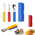 Fun Building Block Design Toddler Utensils