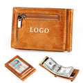 Mens Zipper Leather Wallet