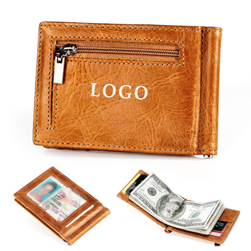 Mens Zipper Leather Wallet