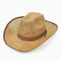 Straw Cowboy Hat Summer Beach Panama Fedora Sun Wide Brim