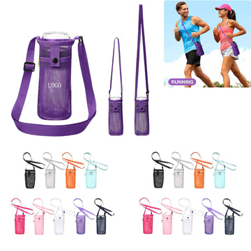 Mesh Water Bottle Holder Crossbody Water Bottle Sling Bag