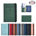 RFID Blocking Leather Travel Wallet Passport Holder