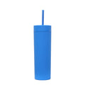 Double Wall Matte Finishing 16Oz Plastic Straw Tumbler