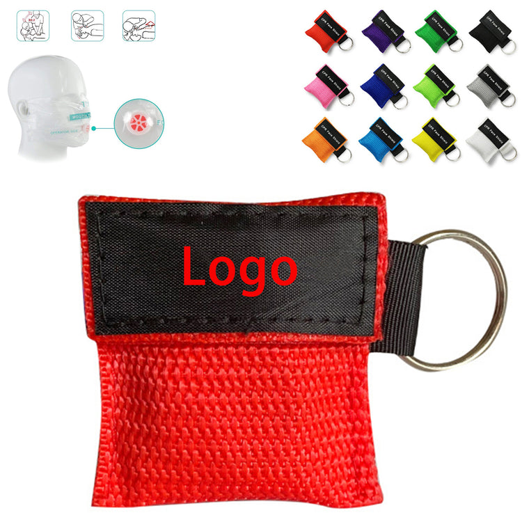 CPR Pocket Mask Key with One-Way Valve Breathing Barrier