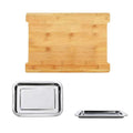 Bamboo Cutting Board with 2 Sliding Trays