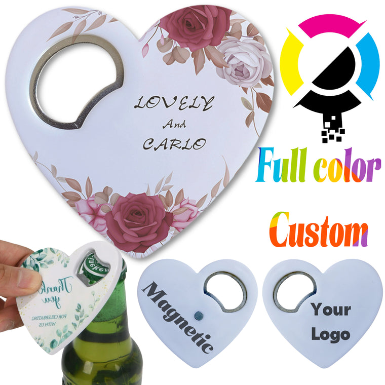 Custom Magnetic Heart Shape Bottle Opener Wedding Favor