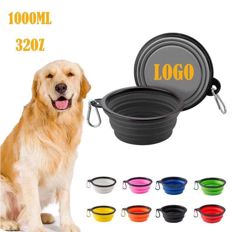Collapsible Silicone Pet Bowl For Travel Use(L)