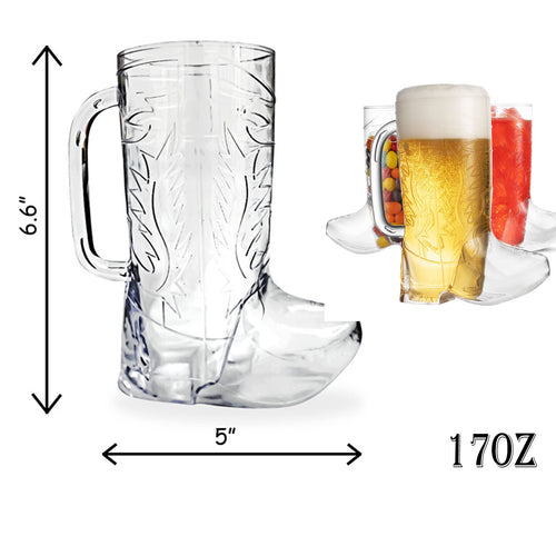 17Oz Cowboy Boot Plastic Drink Mugs