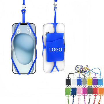 Silicone Phone Card Holder With Lanyard