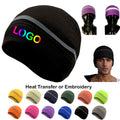 Fleece Lined Warm Beanie with Reflective Strip