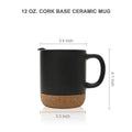 Cork Insulated Coffee Mug With Push-On Splash-Proof Lid