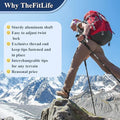 Hiking Foldable Aluminum Alloy Straight Alpenstock 53"L