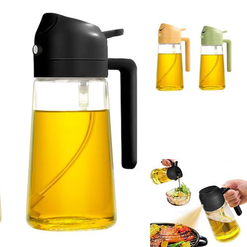 17Oz Glass Oil Olive Dispenser 2 In 1 Sprayer
