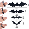 Halloween 3d Black Bat Stickers 12 Per Pack