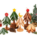 Wooden Christmas Tree-Shaped Cup Coaster For Christmas Gift