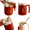 17Oz Stainless Steel Tumbler Office Mugs With Handle And Lid
