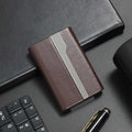 Stainless Steel Business Card Holder with Leather Case
