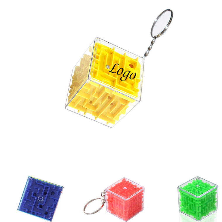 Mini Plastic Maze Puzzle With Keychain