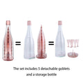 Foldable Plastic Goblet Set Of 5 With Storage Bottle