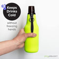 Collapsible Neoprene Beer Bottle Cooler Sleeve With Zipper
