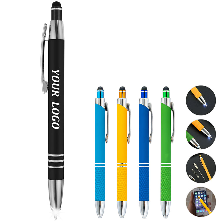 3 in 1 Soft Touch Pen With Light