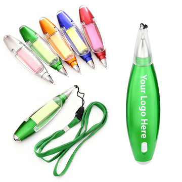 Multifunctional LED Memo Lanyard Pen