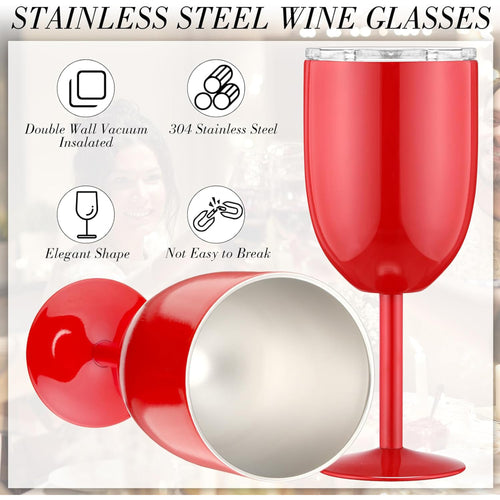 12 oz Stainless Wine Goblet with Lids