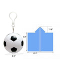 Soccer Shaped Disposable Poncho Keychain