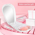 Travel Makeup Brush Set Portable 5 Pcs With Mirror