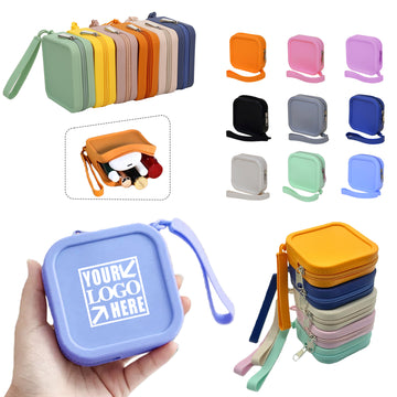 Square Zippered Silicone Coin Purse