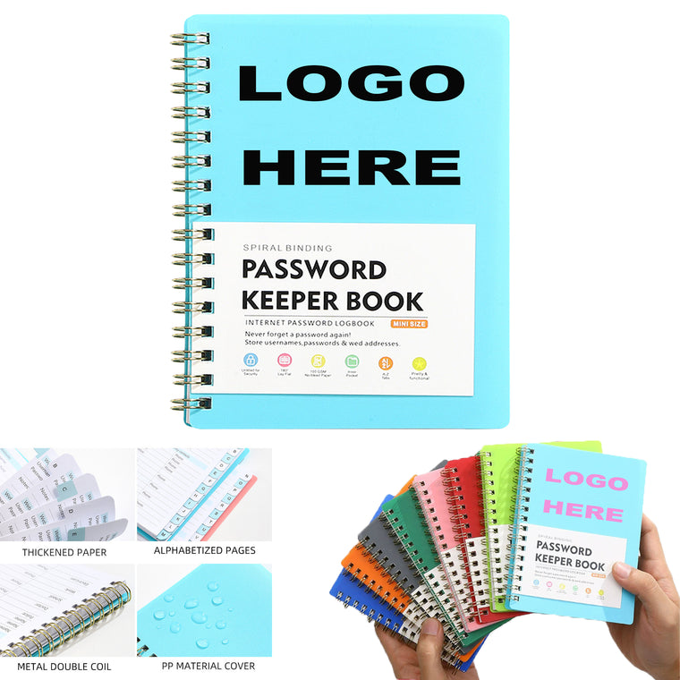 Alphabet Label Index A6 Coil Password Notebook