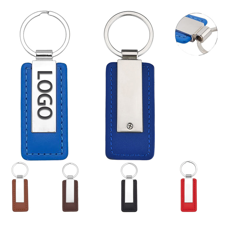Rectangular Leather Keychain