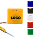 Square Measuring Tape Keychain With Level