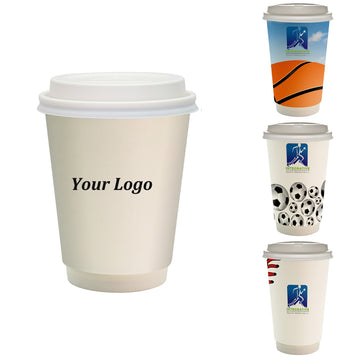 12 oz Full Color Paper Cup With Lid