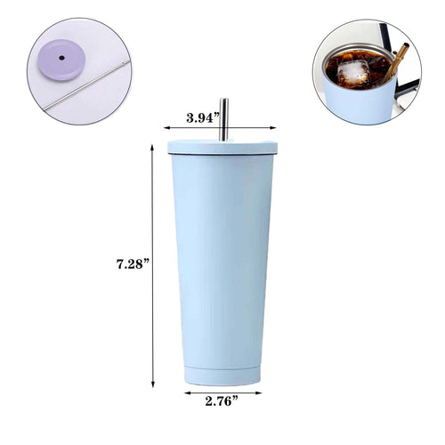 18Oz Classic Insulated Coffee Tumbler With Straw