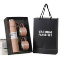 Double-Wall Stainless Steel Vacuum Flask Gift Set W/3 Lids