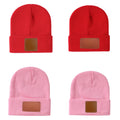 Leather Labeled Warm Knit Cap